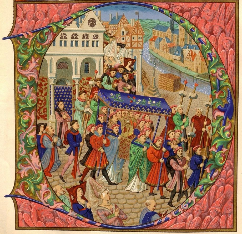 La place de Grève au XVe siècle.
(Copie d'une miniature du pontifical de Jacques Jouvenel des Ursins)